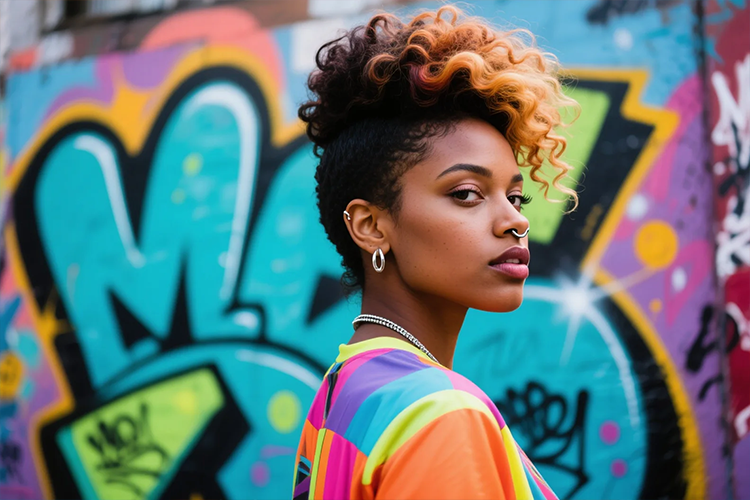 the High Top Fade with Curly Bangs stands as a bold declaration... central to black women's hairstyles."