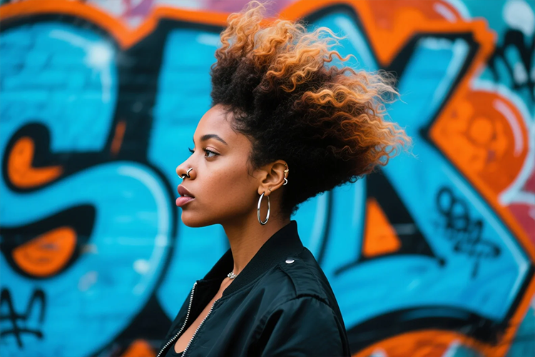 the High Top Fade with Curly Bangs stands as a bold declaration... central to black women's hairstyles."