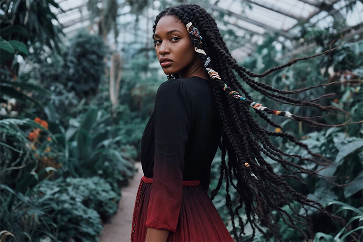 The Crochet Locs with Ombre Tips showcased in the image...